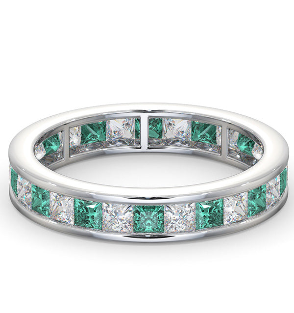 Eternity Ring Lauren Diamonds G/VS and Emerald 2.20CT - Platinum