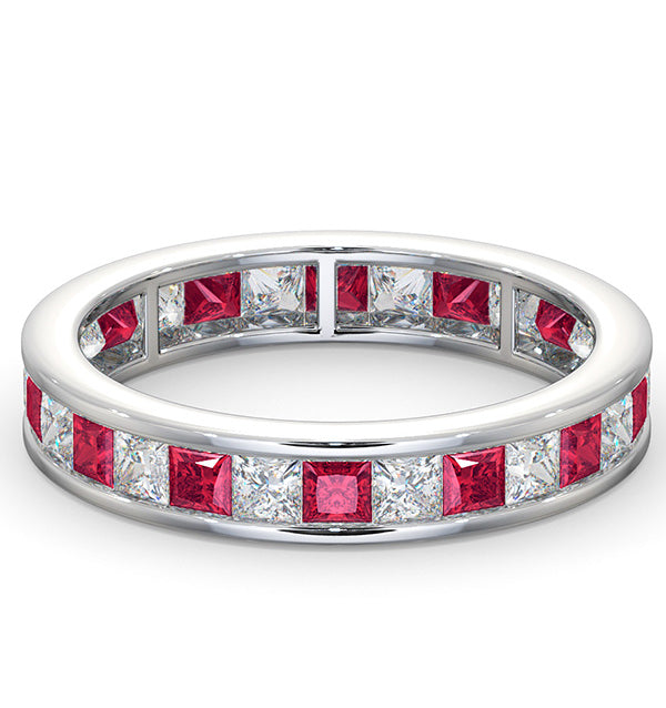 Eternity Ring Lauren Diamonds G/VS and Ruby 2.25CT - Platinum