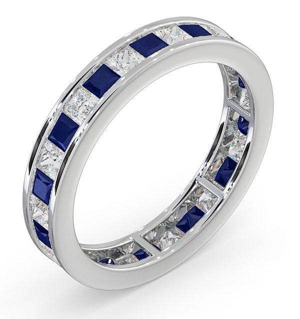Eternity Ring Lauren Diamonds G/VS and Sapphire 2.30CT -Platinum