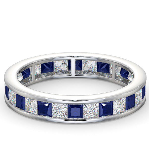 Eternity Ring Lauren Diamonds G/VS and Sapphire 2.30CT -Platinum