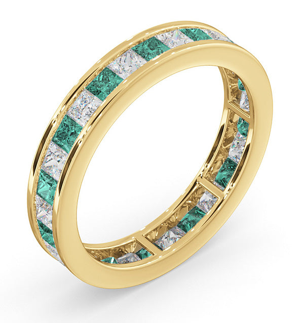Eternity Ring Lauren Diamonds H/SI and Emerald 2.20CT in 18K Gold