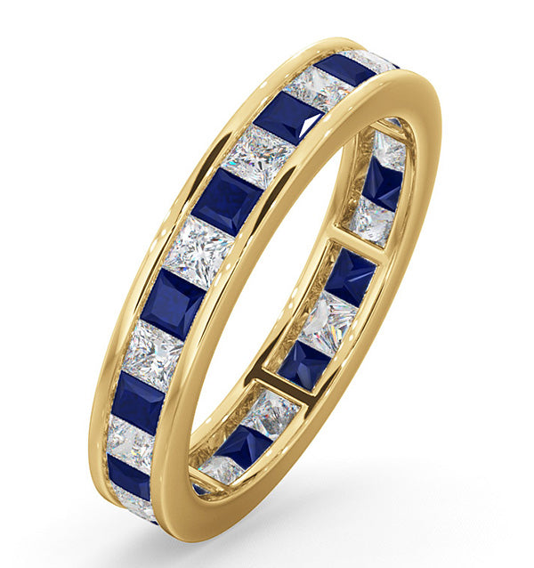 Eternity Ring Lauren Diamonds G/VS and Sapphire 2.30CT in 18K Gold