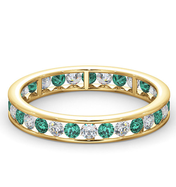 ETERNITY RING RAE DIAMONDS H/Si AND EMERALD 1.20CT - 18K GOLD