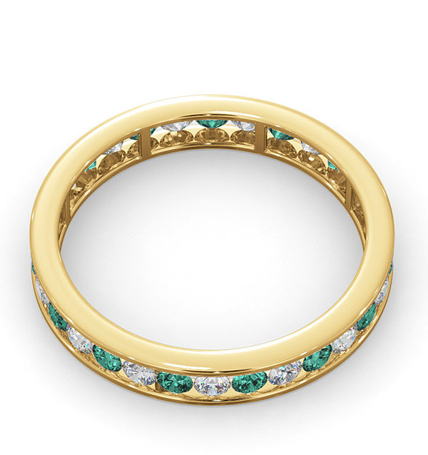 ETERNITY RING RAE DIAMONDS H/Si AND EMERALD 1.20CT - 18K GOLD
