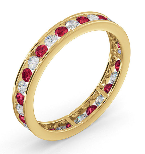 ETERNITY RING RAE DIAMONDS H/SI AND RUBY 1.30CT - 18K GOLD