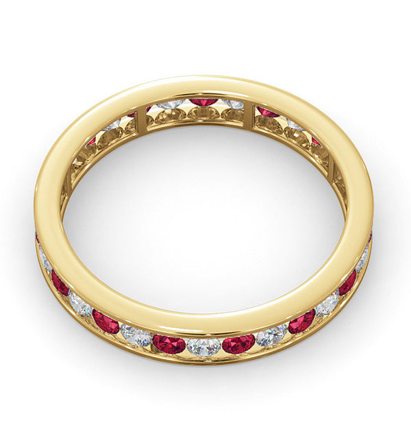 ETERNITY RING RAE DIAMONDS H/SI AND RUBY 1.30CT - 18K GOLD