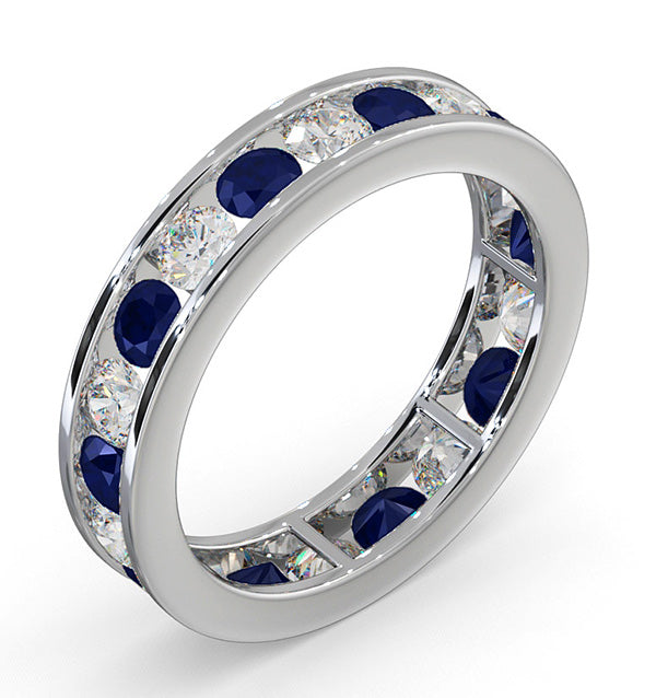 ETERNITY RING RAE DIAMONDS H/SI AND SAPPHIRE 1.90CT - Platinum