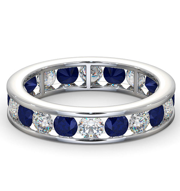 ETERNITY RING RAE DIAMONDS H/SI AND SAPPHIRE 1.90CT - Platinum