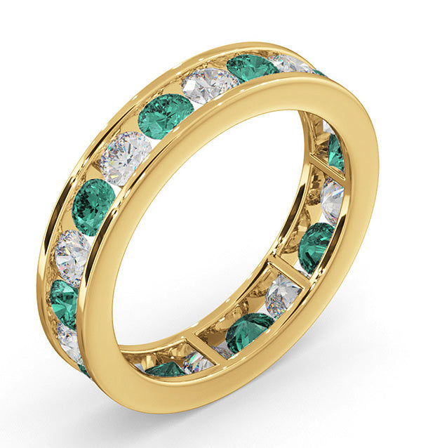 ETERNITY RING RAE DIAMONDS H/SI AND EMERALD 1.70CT - 18K GOLD