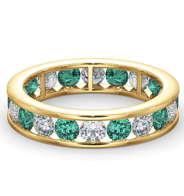 ETERNITY RING RAE DIAMONDS H/SI AND EMERALD 1.70CT - 18K GOLD