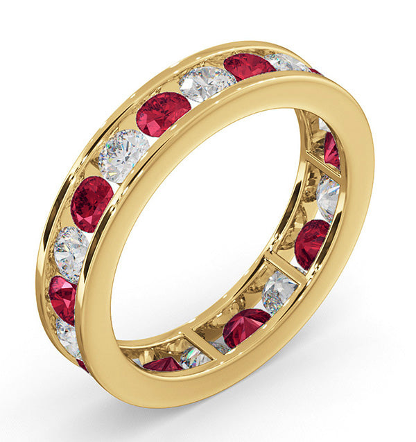 ETERNITY RING RAE DIAMONDS H/SI AND RUBY 1.80CT - 18K GOLD