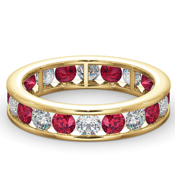 ETERNITY RING RAE DIAMONDS G/VS AND RUBY 1.80CT - 18K GOLD