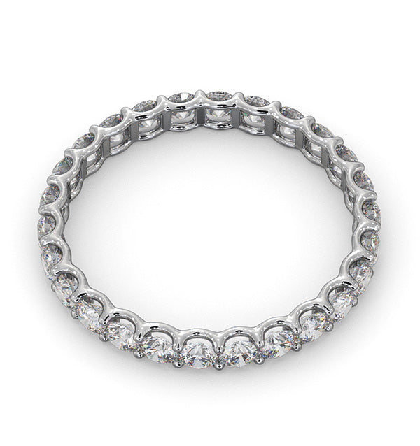 Mens 1ct G/Vs Diamond 18K White Gold Full Band Ring