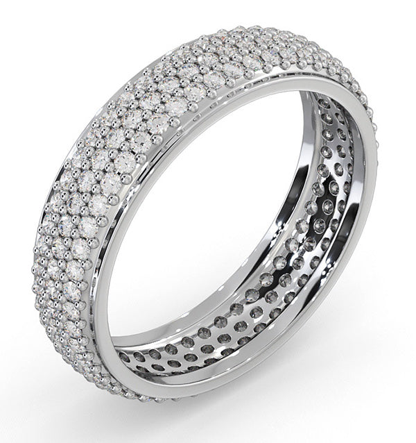 Mens 1ct H/Si Diamond Platinum Full Band Ring