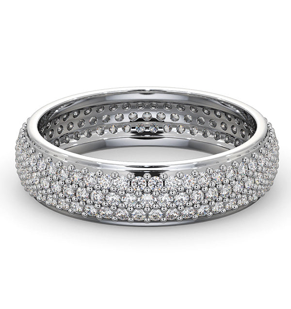 Mens 1ct H/Si Diamond Platinum Full Band Ring