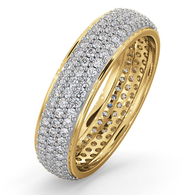 Mens 1ct H/Si Diamond 18K Gold Full Band Ring