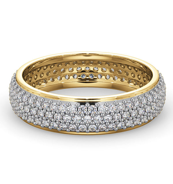 Mens 1ct H/Si Diamond 18K Gold Full Band Ring