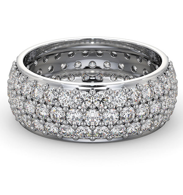 Mens 3ct H/Si Diamond Platinum Full Band Ring