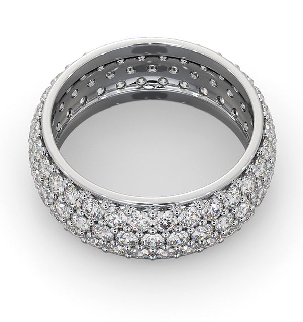 Mens 3ct G/Vs Diamond 18K White Gold Full Band Ring Z
