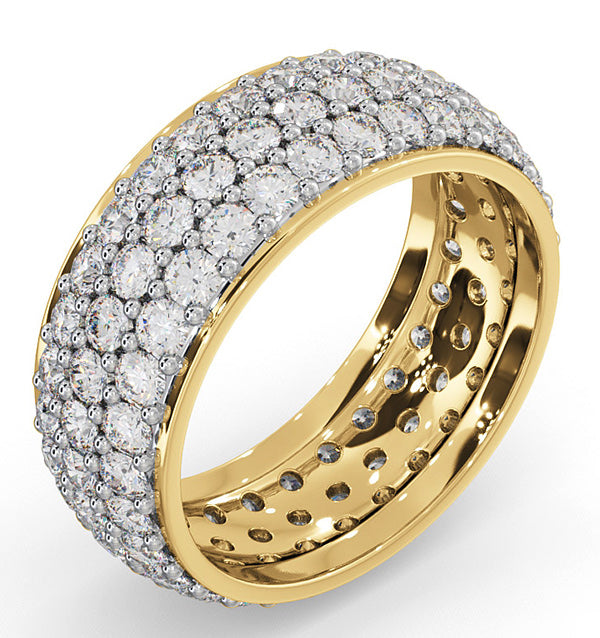 Mens 3ct G/Vs Diamond 18K Gold Full Band Ring