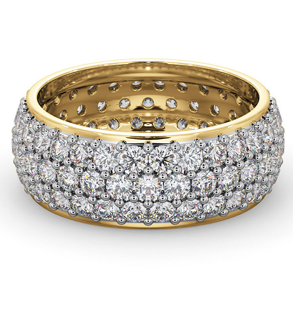 Mens 3ct G/Vs Diamond 18K Gold Full Band Ring