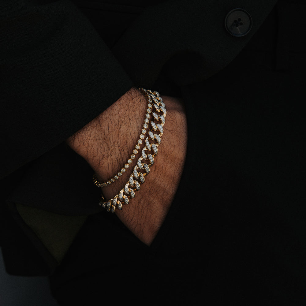 Diamond Tennis Bracelet Rubover Style 3.00ct 9K Yellow Gold