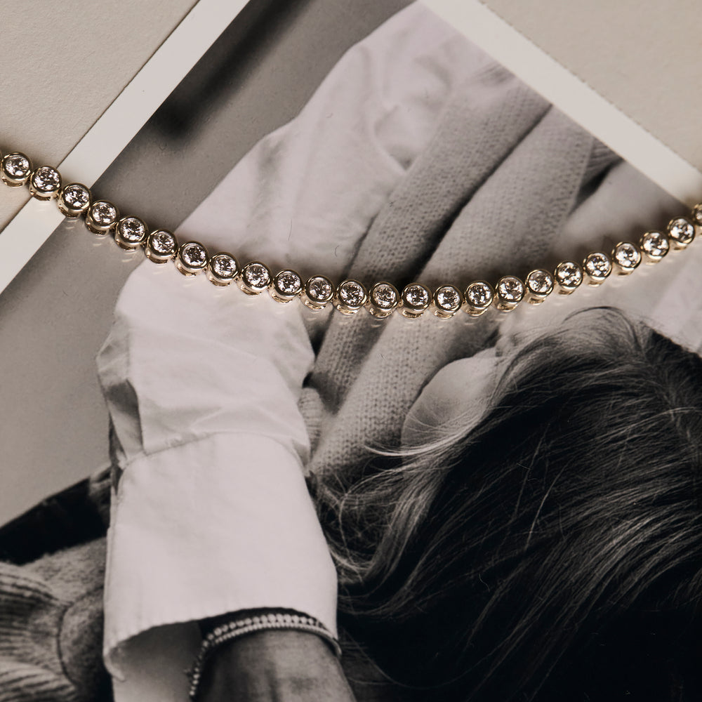 Diamond Tennis Bracelet Rubover Style 3.00ct 9K Yellow Gold