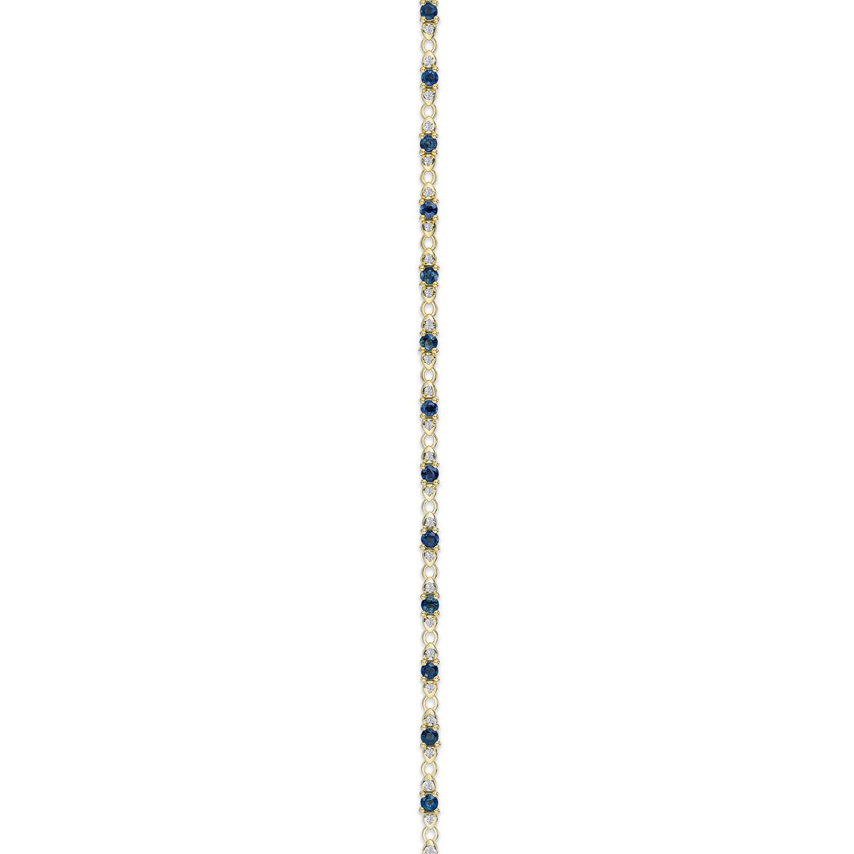9K Gold Diamond and Sapphire Claw Set Link Bracelet