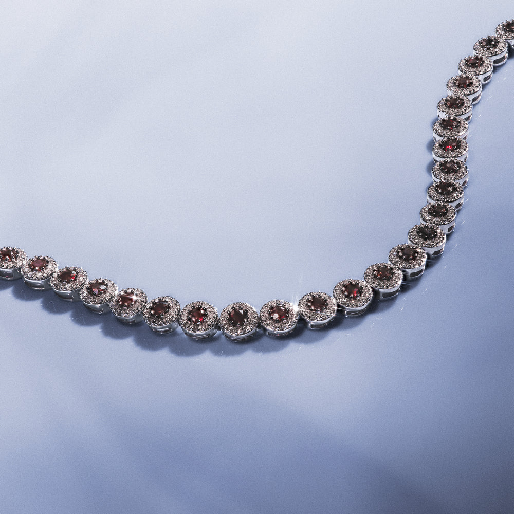1.36ct Ruby and 1ct Diamond Stellato Bracelet in 9K White Gold