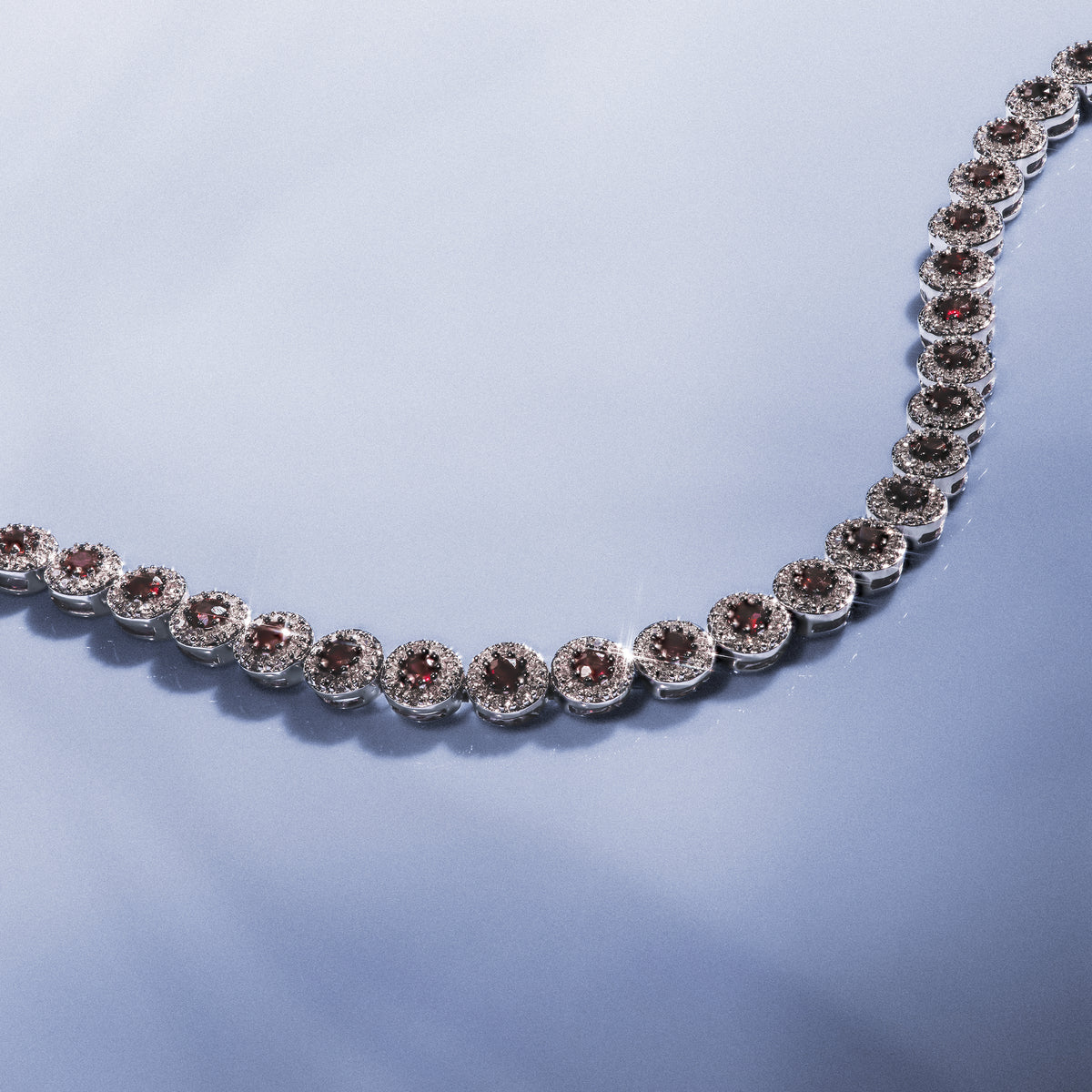 1.36ct Ruby and 1ct Diamond Stellato Bracelet in 9K White Gold