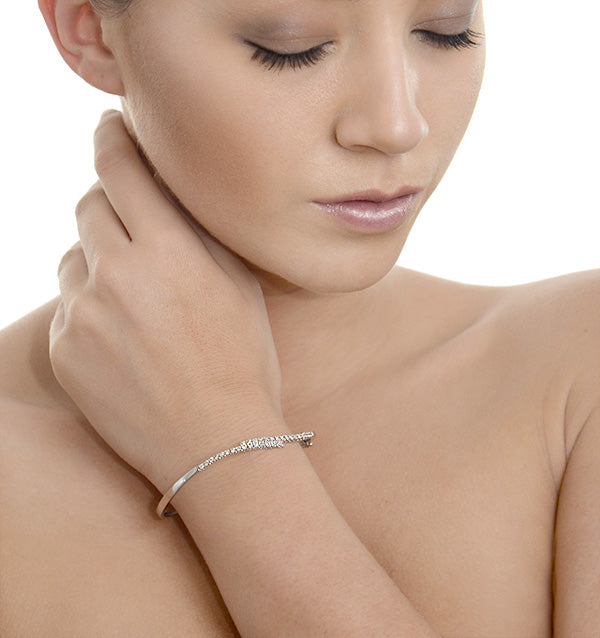 Diamond Bangle 0.50ct 9K White Gold