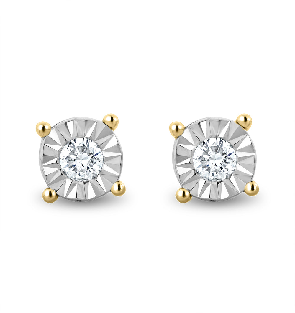Lab Diamond Stud Earrings 5mm 0.10ct H/SI in 18K Gold Vermeil