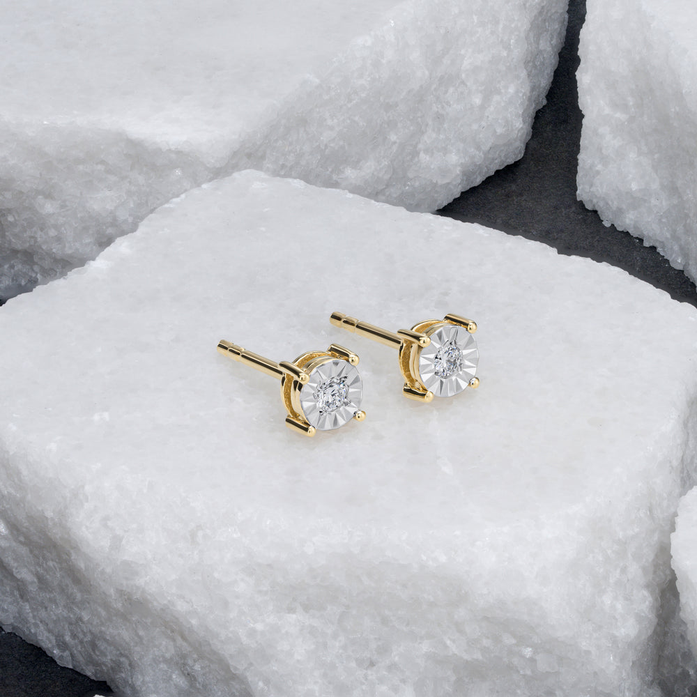 Lab Diamond Stud Earrings 5mm 0.10ct H/SI in 18K Gold Vermeil