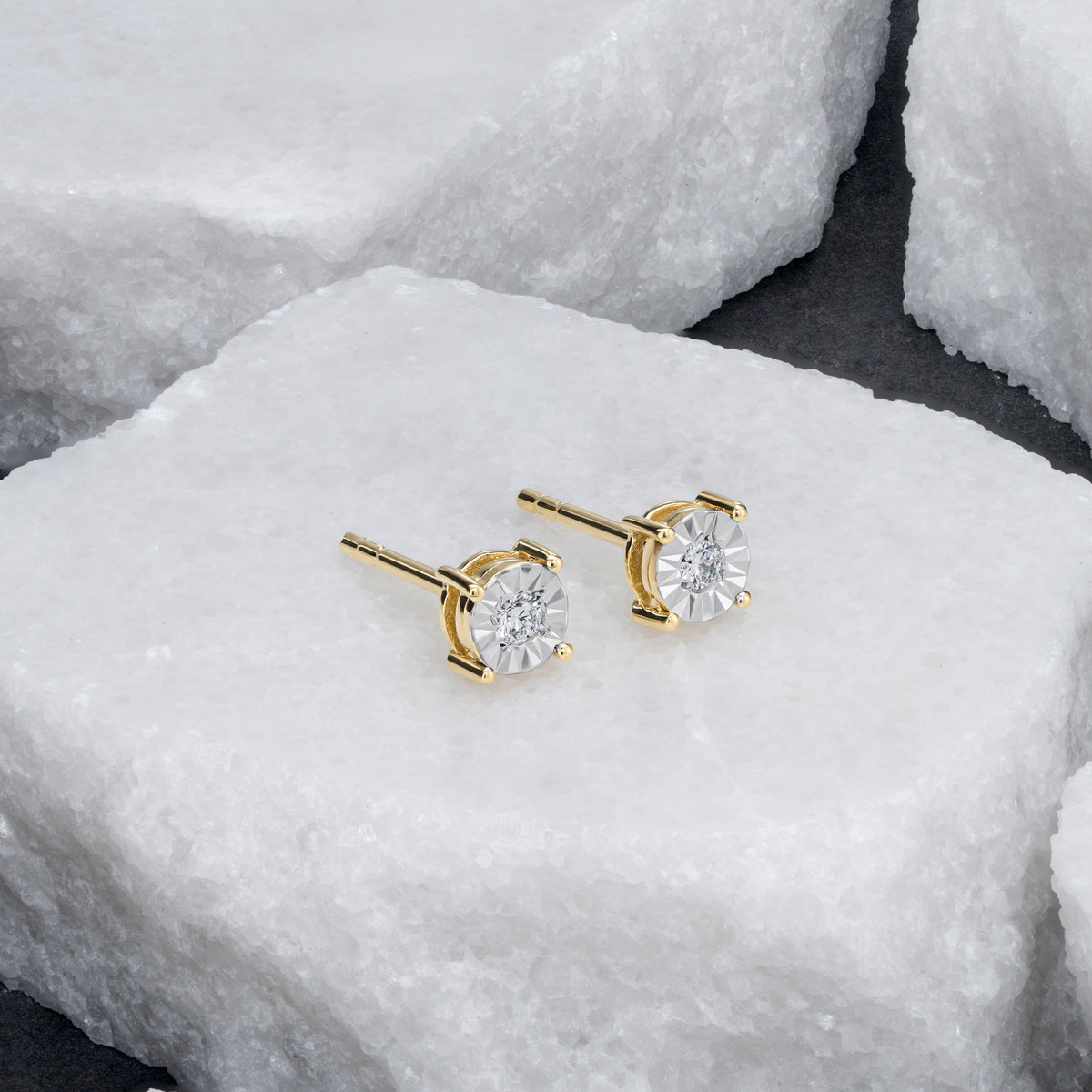 Lab Diamond Stud Earrings 5mm 0.10ct H/SI in 18K Gold Vermeil