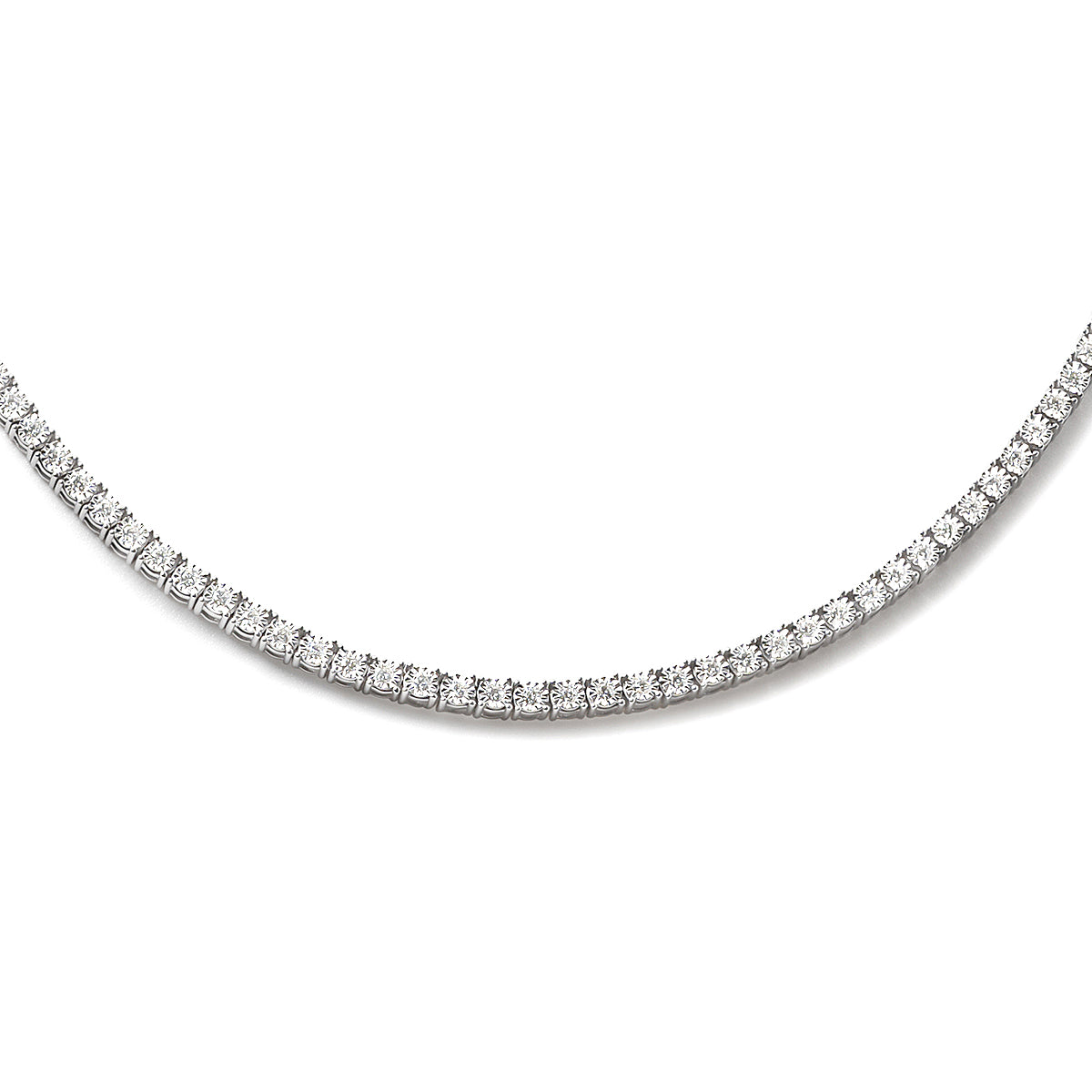 2.50ct Lab Diamond Tennis Necklace in 9K White Gold H/SI