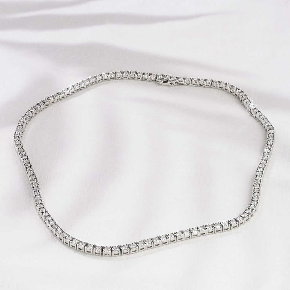 2.50ct Lab Diamond Tennis Necklace in 9K White Gold H/SI