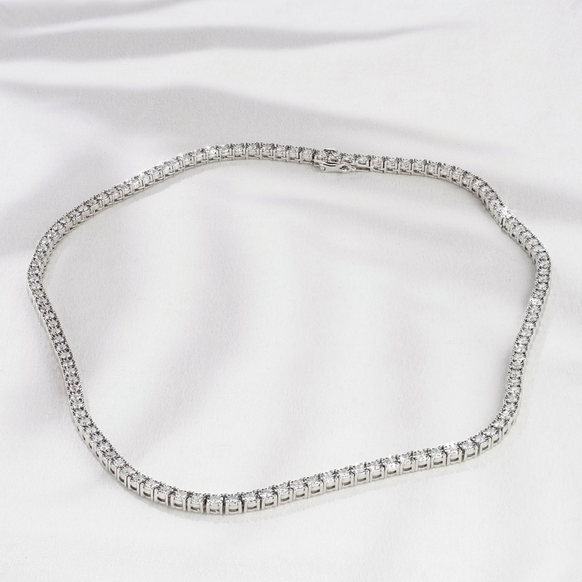 2.50ct Lab Diamond Tennis Necklace in 9K White Gold H/SI