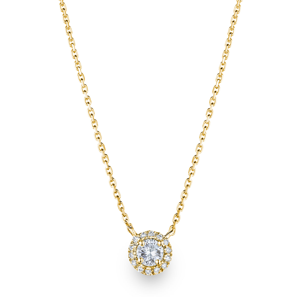 Lumia Lab Diamond Halo Necklace 1.30ct F/VS in 9K Gold