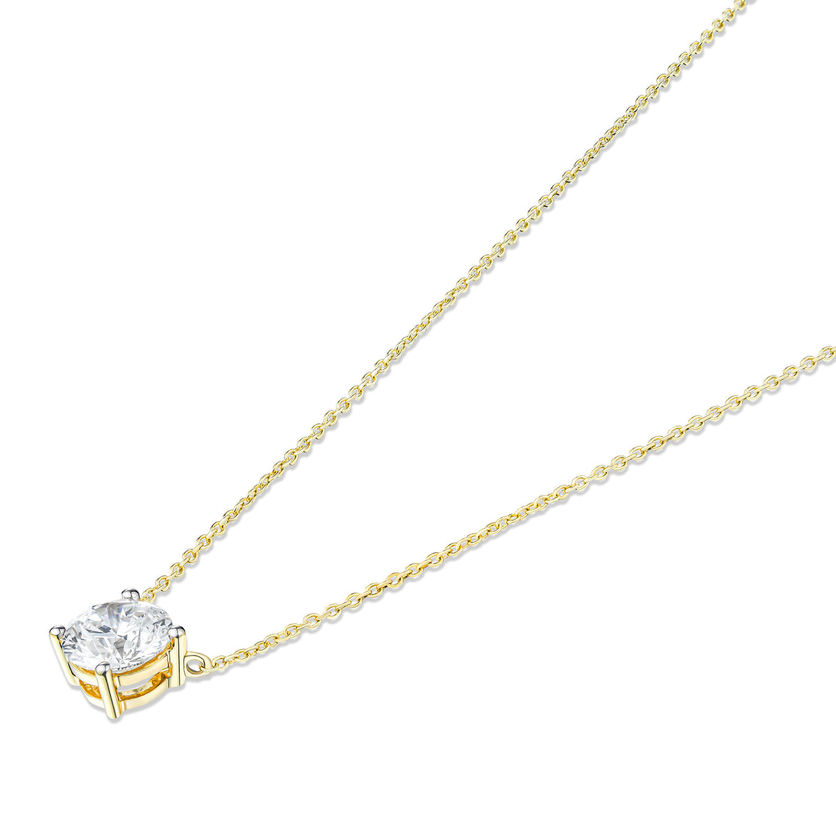 Wanderlust Floating Lab Diamond Solitaire Necklace 1.50ct H/SI in 9K Yellow Gold