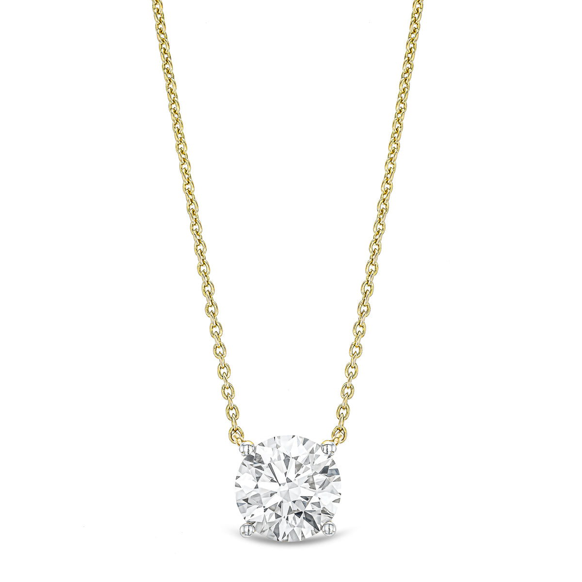 Wanderlust Floating Lab Diamond Solitaire Necklace 2.00ct H/SI in 9K Yellow Gold