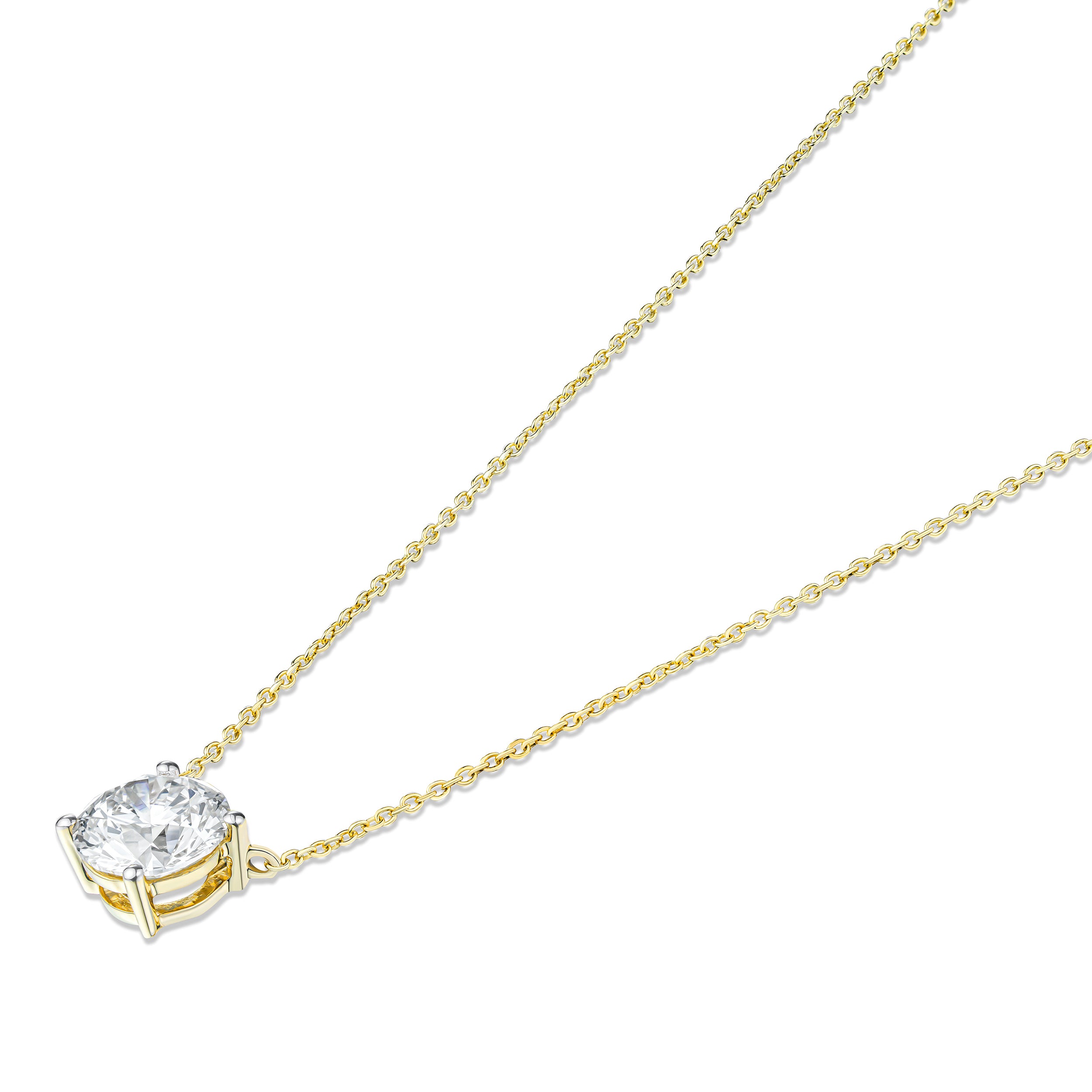 Wanderlust Floating Lab Diamond Solitaire Necklace 2.00ct H/SI in 9K Yellow Gold