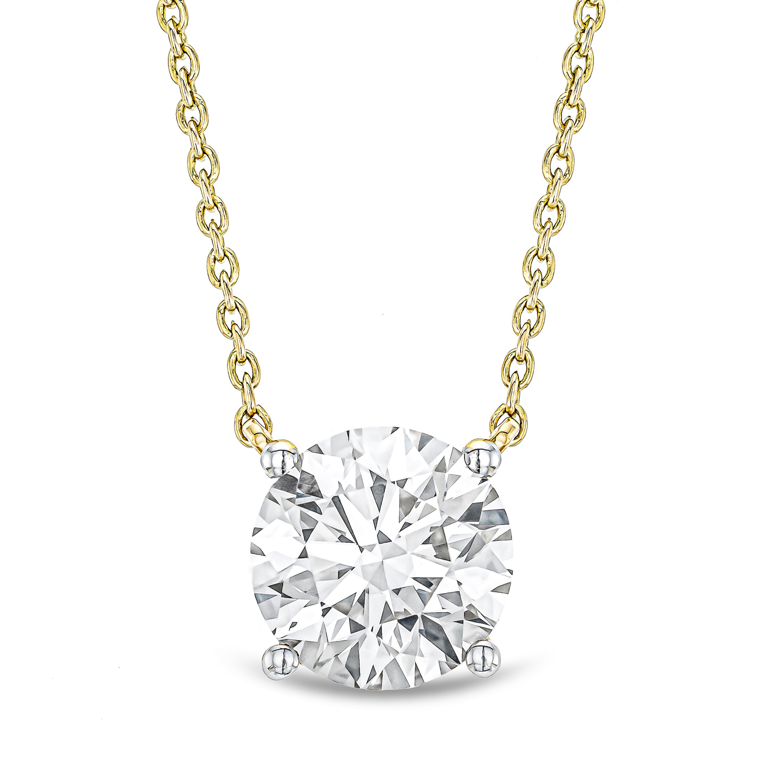 Wanderlust Floating Lab Diamond Solitaire Necklace 2.00ct H/SI in 9K Yellow Gold