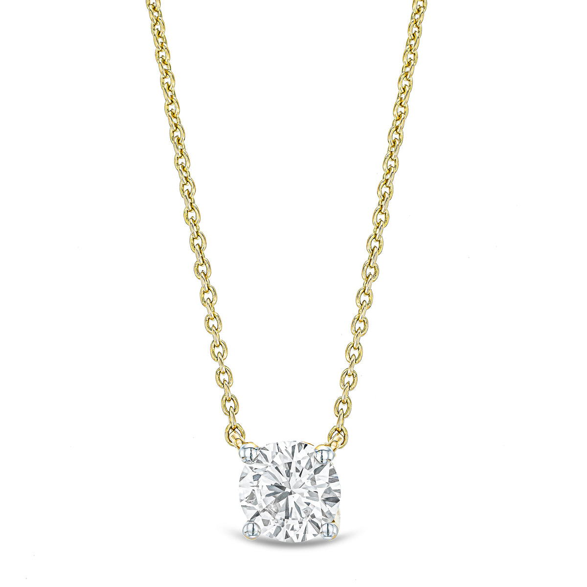 Wanderlust Floating Lab Diamond Solitaire Necklace 0.50ct H/SI in 9K Yellow Gold