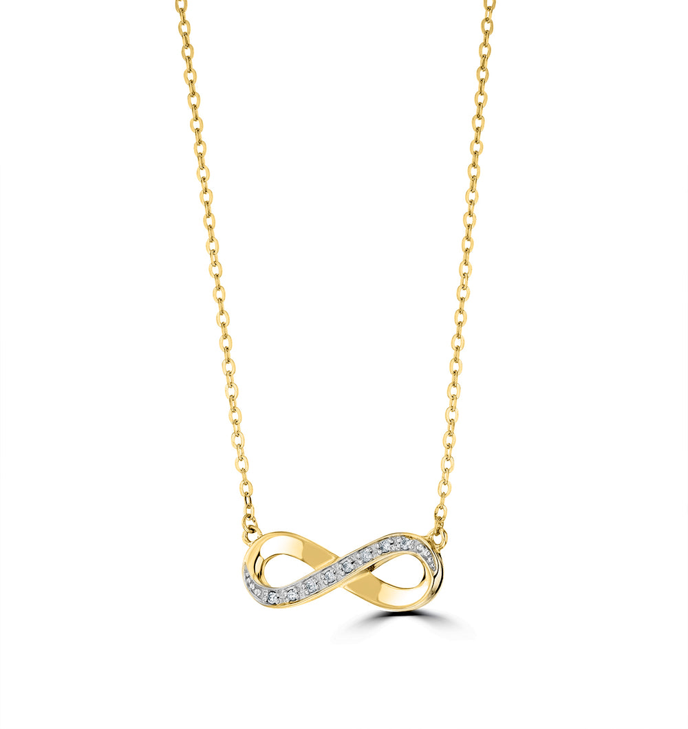 Infinity Necklace Lab Diamonds in 18K Gold Vermeil