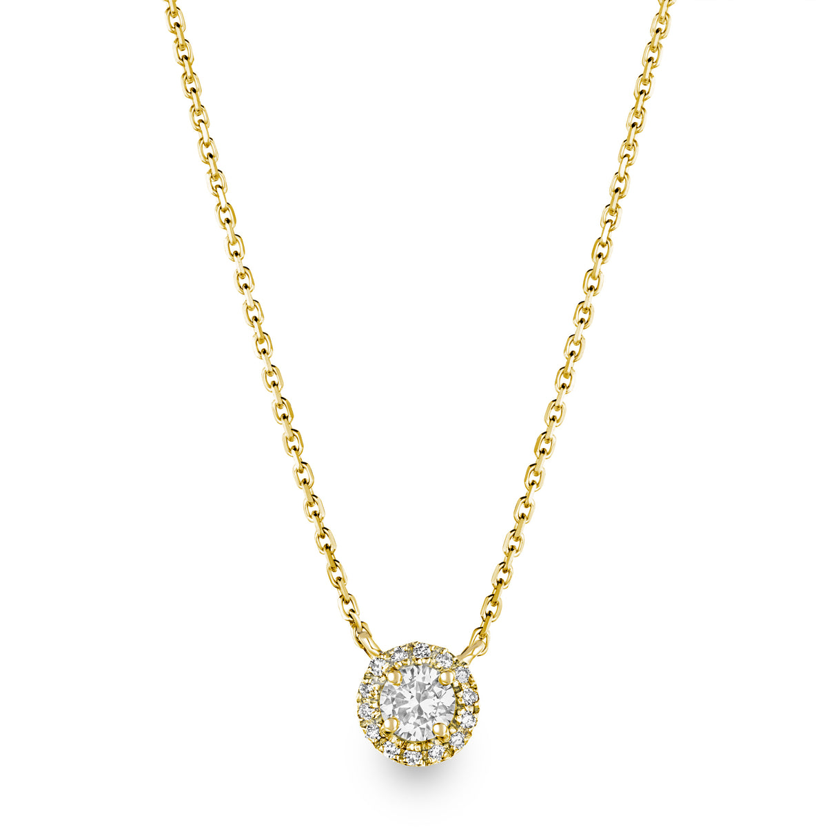 Lumia Lab Diamond Halo Necklace 0.40ct F/VS in 9K Gold