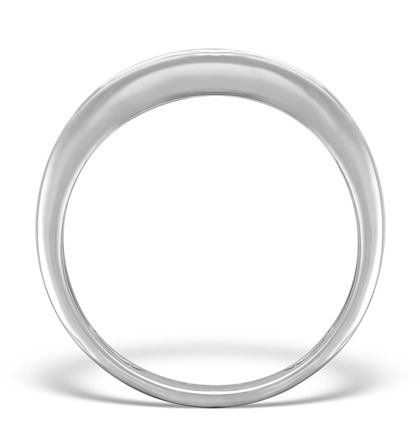 18K White Gold Princess Diamond Half Eternity Ring - SIZE N