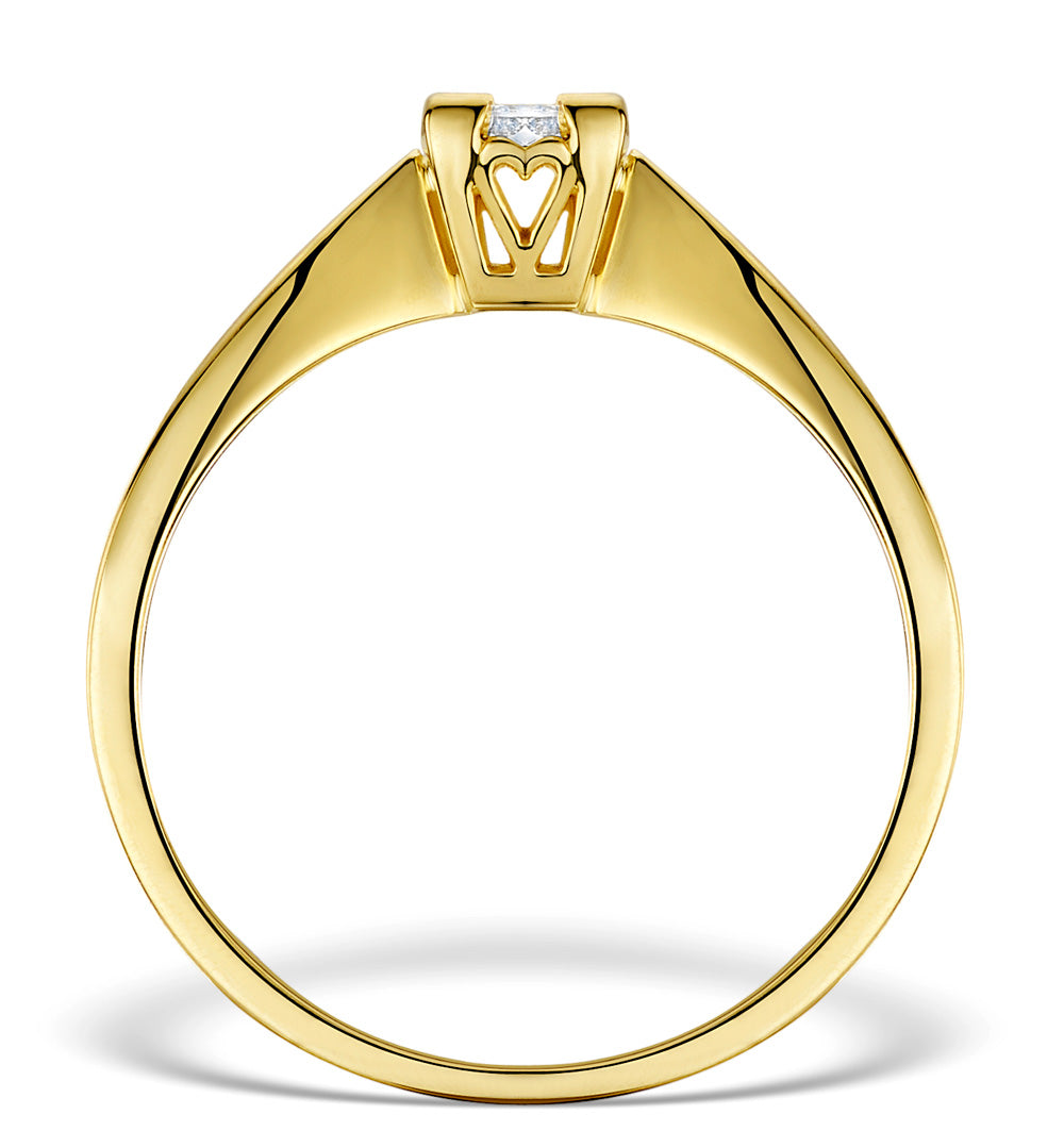 Diamond 0.20ct 18K Gold Solitaire Ring - SIZE M