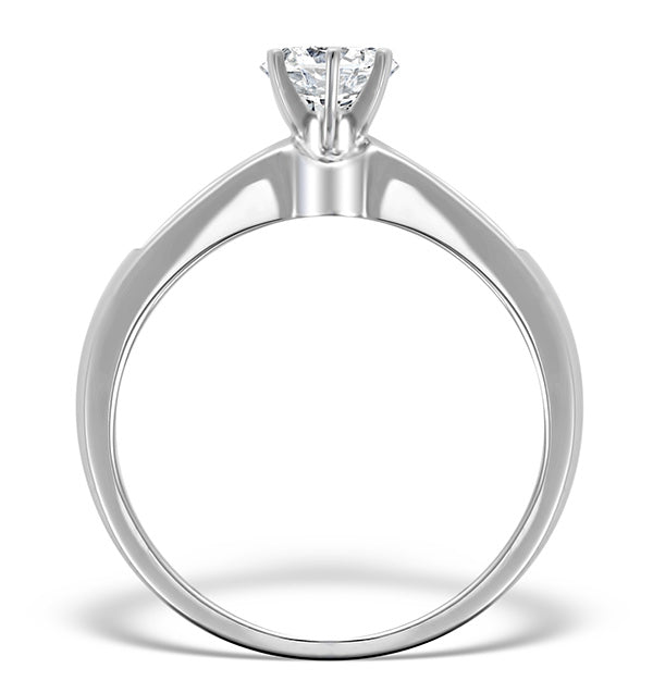 18K White Gold Lab Diamond Solitaire Ring with Shoulder Detail (0.55ct)