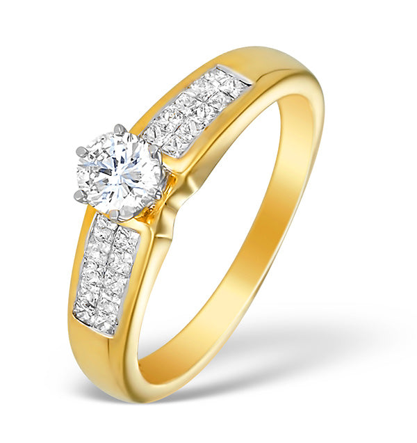 18K Gold Lab Diamond Solitaire Ring with Shoulder Detail (0.55ct)