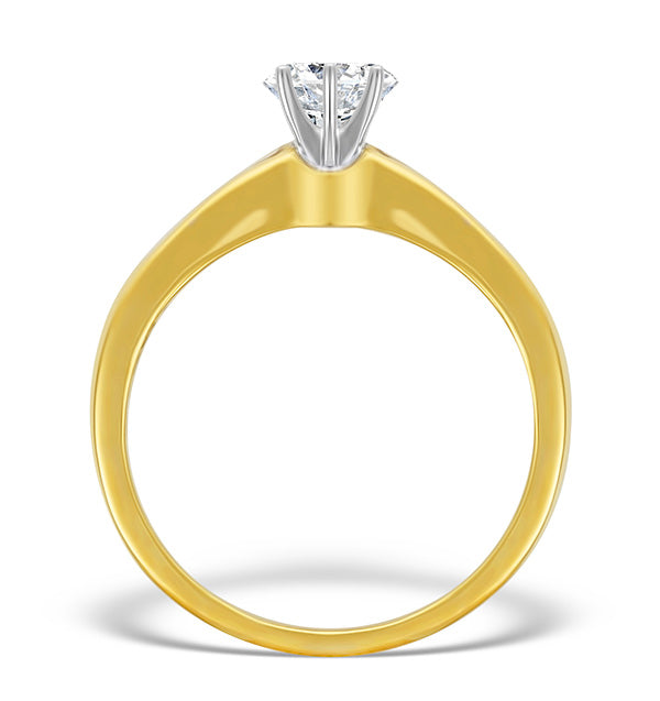 18K Gold Lab Diamond Solitaire Ring with Shoulder Detail (0.55ct)